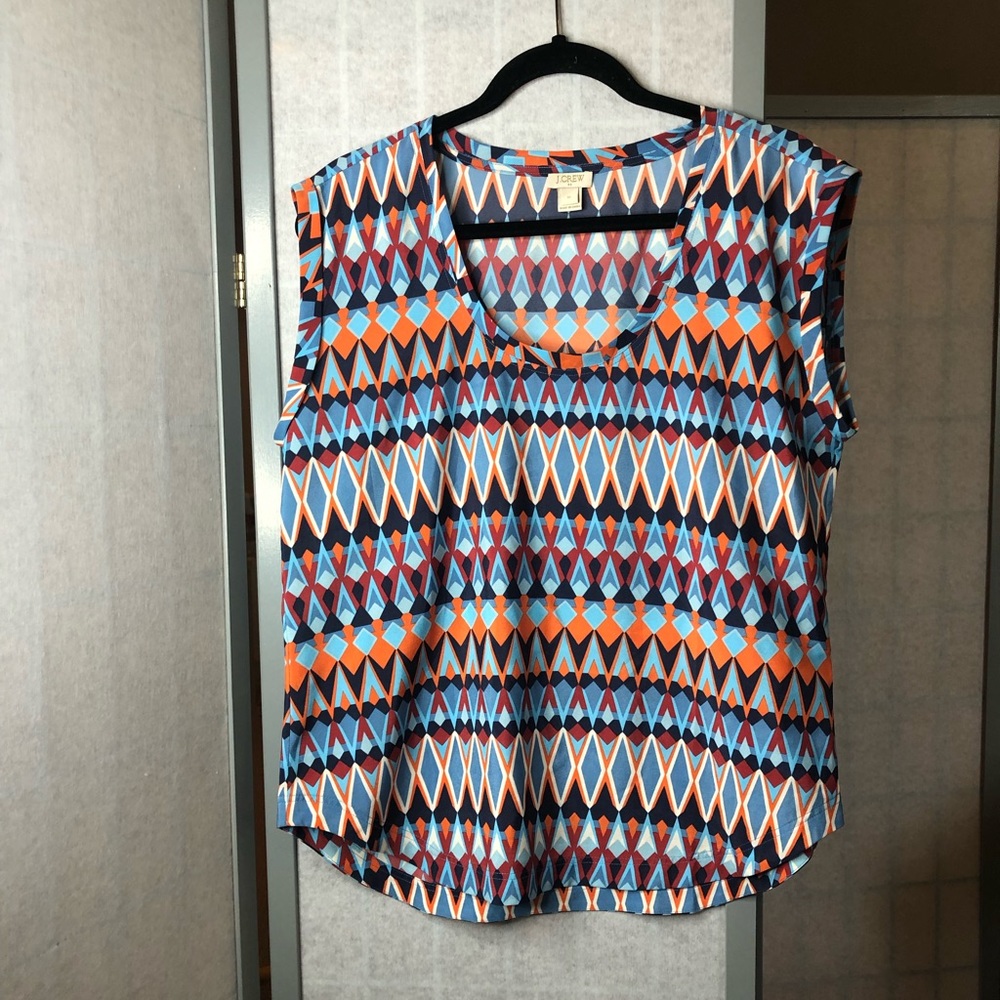 J Crew scoop necked, sleeveless blouse